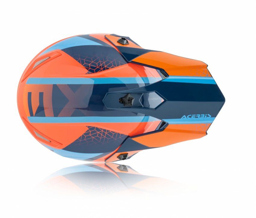 CASCO ACERBIS STEEL JUNIOR  NARANJA/AZUL  TALLA 54