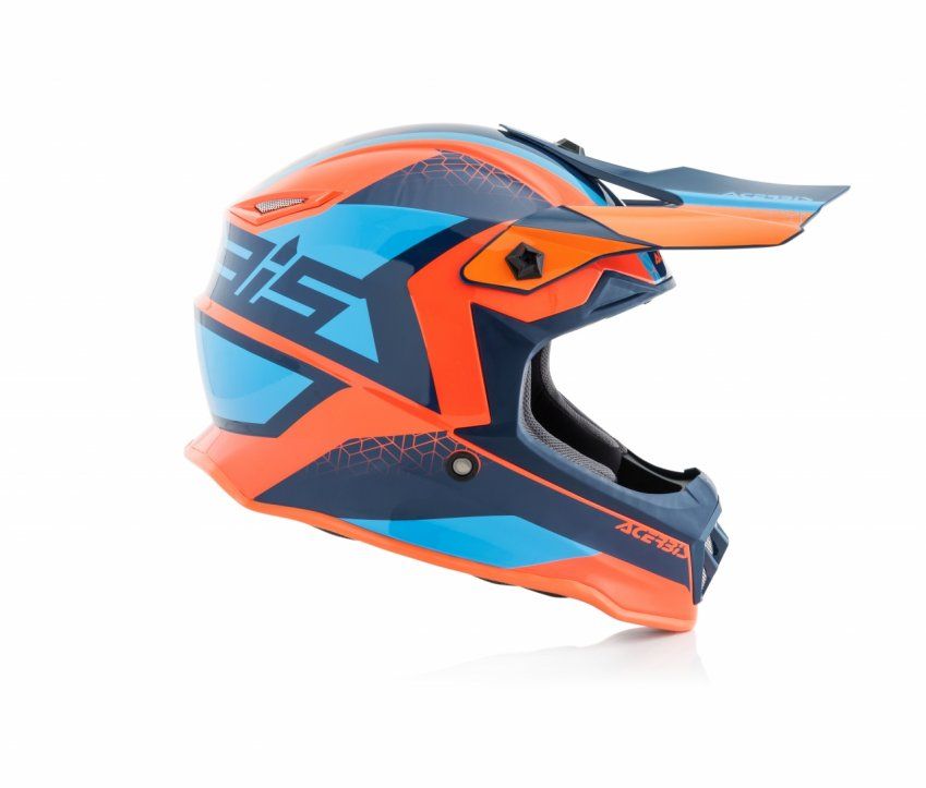 CASCO ACERBIS STEEL JUNIOR  NARANJA/AZUL  TALLA 54