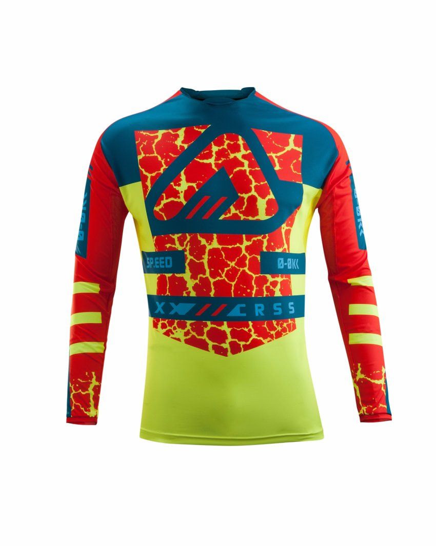 CAMISETA MX ACERBIS WILDFIRE  ROJO/AMARILLO FLÚOR