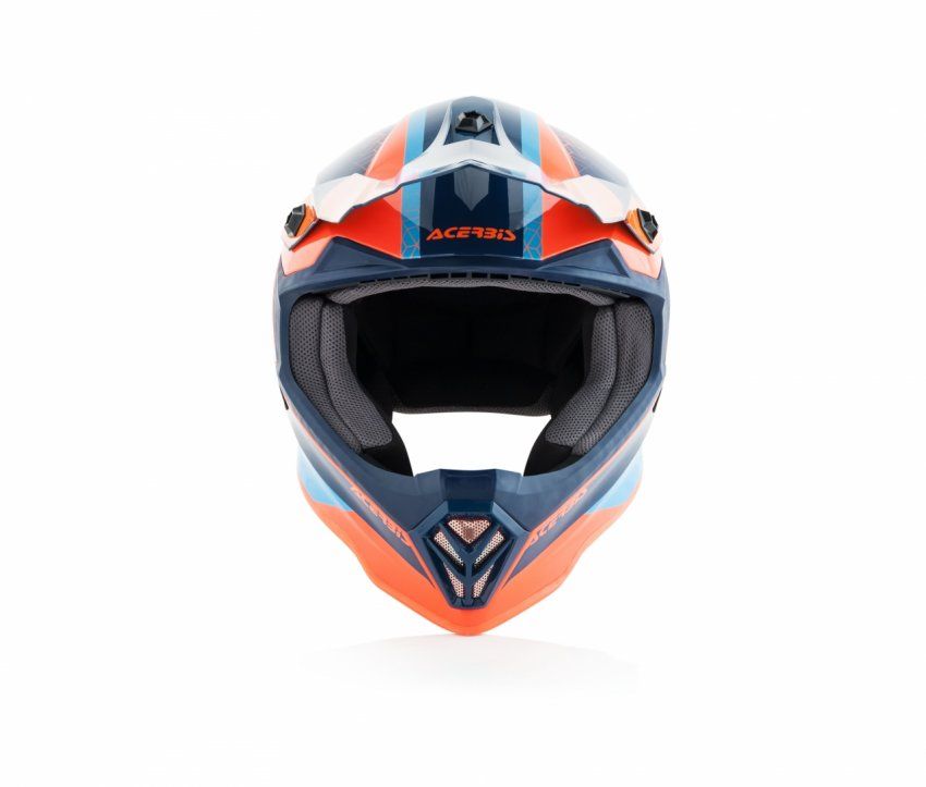 CASCO ACERBIS STEEL JUNIOR  NARANJA/AZUL  TALLA 54