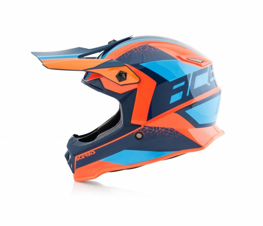 CASCO ACERBIS STEEL JUNIOR  NARANJA/AZUL  TALLA 54